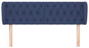 Cabeceira de cama c/ abas tecido 147x23x78/88 cm azul