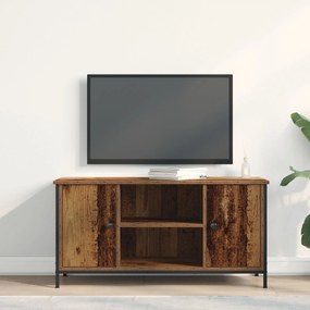 Gabinete de TV Madeira Antiga 100x40x50 cm Madeira de Engenharia e Aço