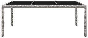 Mesa de jantar p/ exterior 200x150x74 cm vime PE cinzento