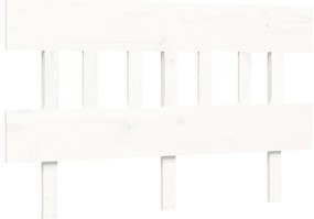 Cama sem colchão 140x190 cm madeira de pinho maciça branco