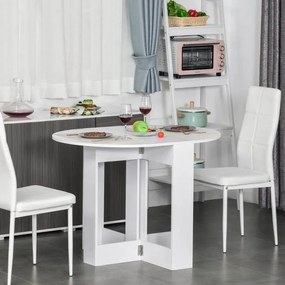 Mesa de Jantar Dobrável - Branco - Design Minimalista