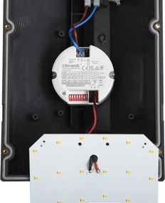 Candeeiro de parede exterior moderno cinzento escuro com LED IP65 e sensor de movimento - Marek
