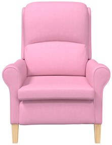 Poltrona Moderna Rosa Tecido de poliéster, Madeira Médio