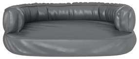 Cama p/ cães espuma ergonómico 60x42 cm couro artificial cinza