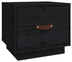 Mesa de cabeceira 40x34x35 cm madeira de pinho maciça preto