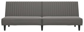 Sofá-cama de 2 lugares couro artificial cinzento