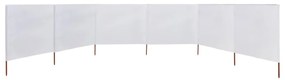 Para-vento com 6 painéis em tecido 800x160 cm cor areia branco