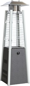 Aquecedor a Gás Butano 3 KW Aquecedor de Exterior com Temperatura Ajustável Ignição por Pressão 23x23x89 cm Prata e Bronze