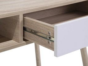 Secretária castanha clara com 1 gaveta 100 x 48 cm DEORA Beliani