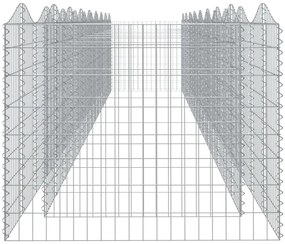 Canteiro elevado gabião arqueado 800x100x100 ferro galvanizado