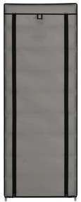 Sapateira com cobertura 57x29x162 cm tecido cinzento