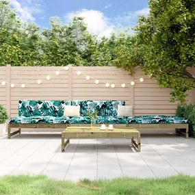 vidaXL 4 pcs conjunto lounge de jardim madeira de pinho impregnada