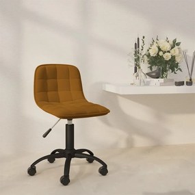 vidaXL Cadeira de jantar giratória veludo castanho