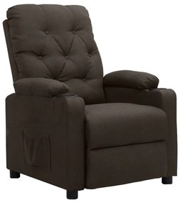 Poltrona elevatória tecido castanho-escuro