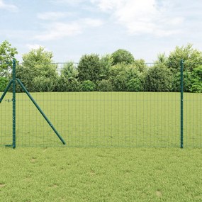 Cerca Euro com 7 Postes 1x10 m Aço Galvanizado Verde