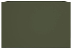 Vaso/floreira 62x47x46 cm aço verde azeitona