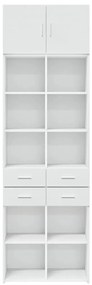 Armário de arrumação 70x42,5x225 cm derivados de madeira branco