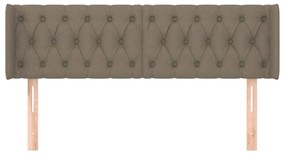Cabeceira cama abas tecido 163x16x78/88 cm cinzento-acastanhado