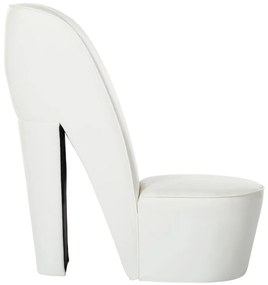 Cadeira estilo sapato de salto alto couro artificial branco