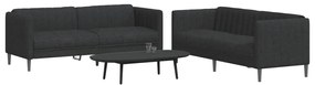 2 pcs conjunto de sofás tecido preto