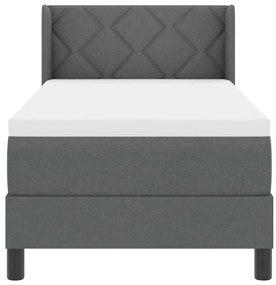 Cama Box com Colchão – Cinza Escuro, 80 x 200 cm Tecido