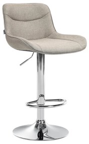 Banco de bar Vonore em tecido com estrutura cromada 85-106 x 49 x 51 cm Castanho acinzentado