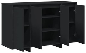 Aparador Preto Preto Madeira engenheirada 120 x 41 x 75 cm