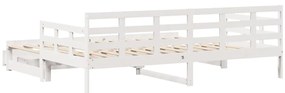 Sofá-cama com gavetão e gavetas sem colchão 90x200 cm branco