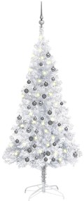 vidaXL Árvore Natal artificial pré-iluminada c/bola 120cm PET prateado
