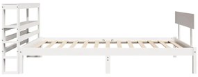 Cama sem colchão 90x190 cm madeira de pinho maciça branco