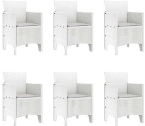 Conjunto de Jantar para Jardim 7 pcs Branco 200 x 100 x 73 cm