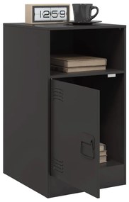 Mesas de cabeceira 2 pcs 34,5x39x62 cm aço preto