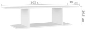 Armário de parede para TV 103x30x26,5 cm branco