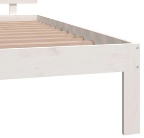 Estrutura cama pequena casal 120x190 cm pinho maciço branco