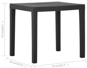 Mesa de jardim 79x65x72 cm plástico cinzento