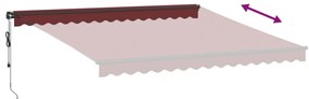 Toldo retrátil automático com luzes LED 400x300 cm bordô