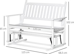 Banco Baloiço de Jardim de 2 Lugares – Balancelle Blanche – Branco – 1