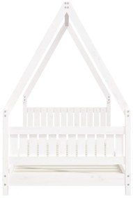 Estrutura de cama infantil 90x200 cm pinho maciço branco