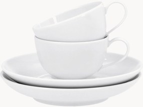 Chávenas de café expresso de porcelana artesanal com pires Urbino, conjunto de 2