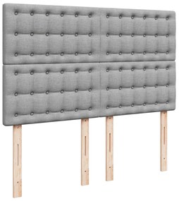 Cama com molas/colchão 160x200 cm tecido cinzento-claro