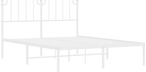 Estrutura de cama com cabeceira 140x190 cm metal branco