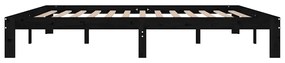 Estrutura de cama 200x200 cm pinho maciço preto