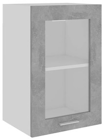 Armário de parede c/ vidro 40x31x60 cm contraplacado cinza