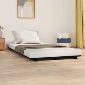 Estrutura de cama 90x190 cm madeira de pinho maciça preto