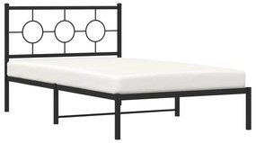 Estrutura de cama com cabeceira 107x203 cm metal preto
