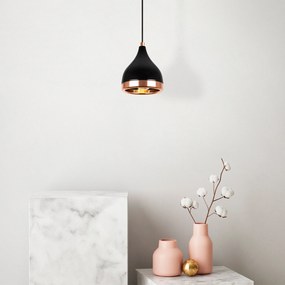 Conjunto de Candeeiro e Lâmpada de Mesa Yildo – Preto e Cobre – Chande