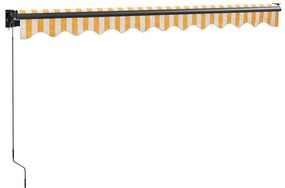 Toldo retrátil 3x2,5 m tecido e alumínio amarelo e branco