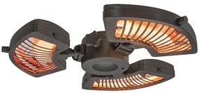 Outsunny Aquecedor por Infravermelhos para Chapéu de Sol 2400W Aquecedor Exterior Elétrico de Alumínio com 3 Níveis de Aquecimento Proteção Anti-Tombo IP44 para Pátio e Jardim Ø55x8 cm Preto