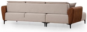 Sofá-Cama de Canto Aren – Bege e Canela – 150 x 260 cm