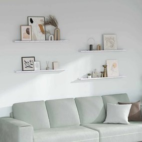 vidaXL Prateleira de Parede 4 pcs Mármore Branco 100 x 9 x 3 cm